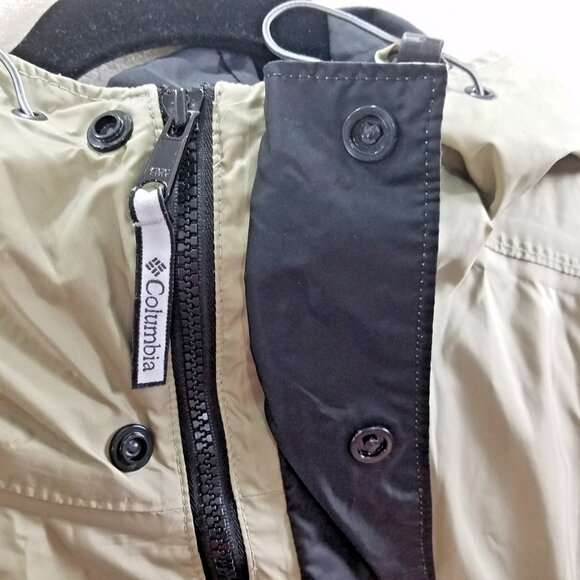 Columbia Jacket Mens XL Beige‎ Packable Full Zip Hooded Windbreaker Outdoors - Picture 10 of 16